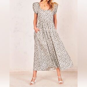 LOVESHACKFANCY LAIS FLORAL PUFF SLEEVE DRESS